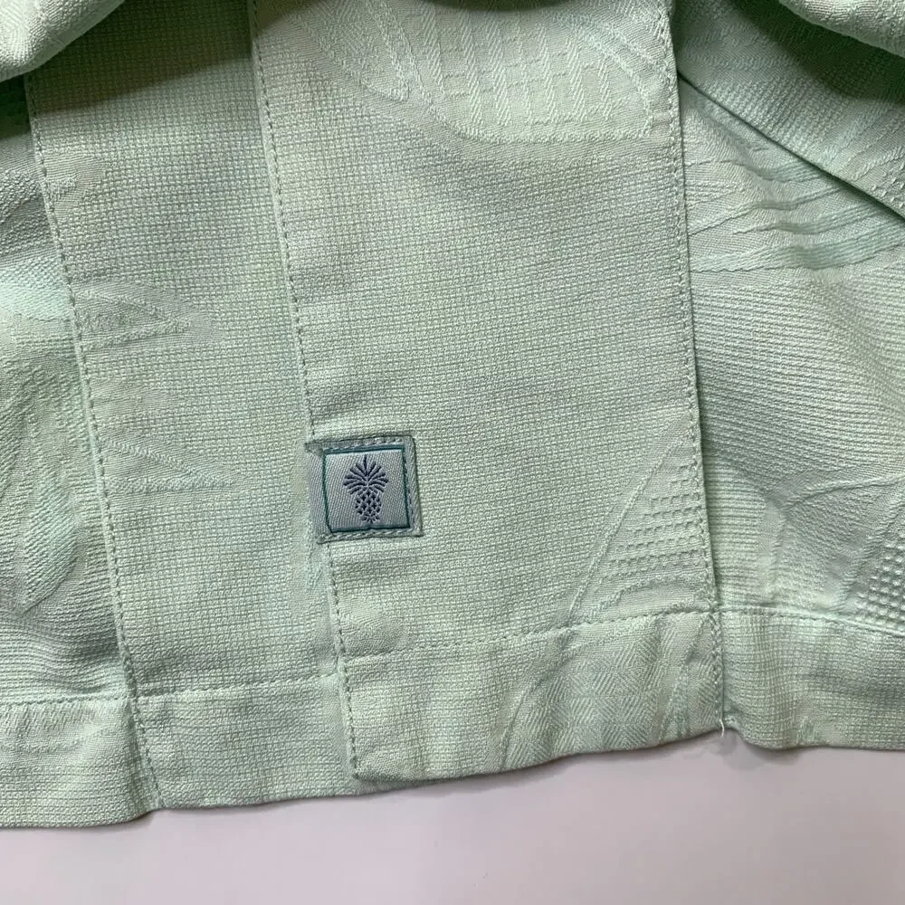 Tommy Bahama Shirt Mens L Large Mint Bedarra Garden Camp Silk Jacquard Floral